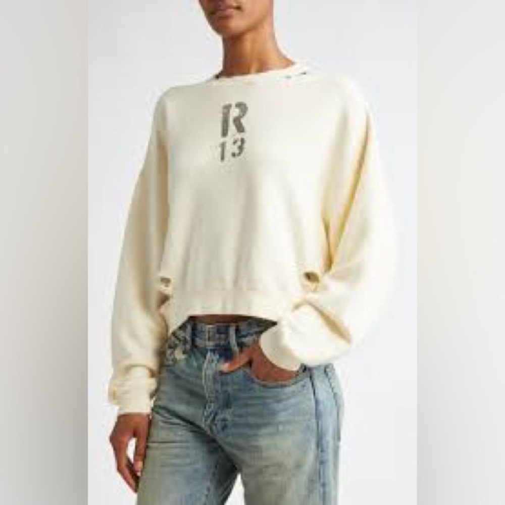 Distressed Logo Graphic Crop Sweatshirt
R13 - Picture 2 of 7